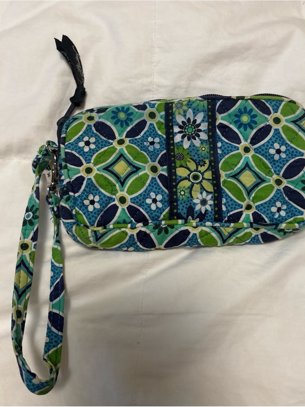 Vera Bradley Blue & Green Quilted Wristlet Clutch